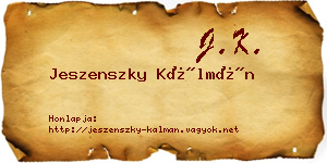 Jeszenszky Kálmán névjegykártya