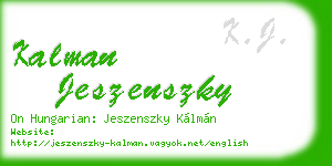 kalman jeszenszky business card